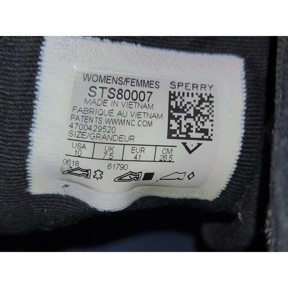 Sperry Top Sider Crest Lug Zone Womens Sz 10 M Black Suede Leather Shoes Sneaker